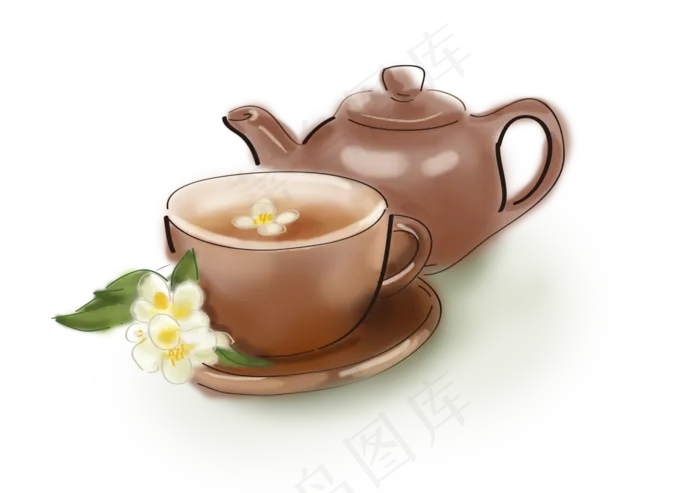 白露手绘古风清茶(4322X3045(DPI:300))psd模版下载