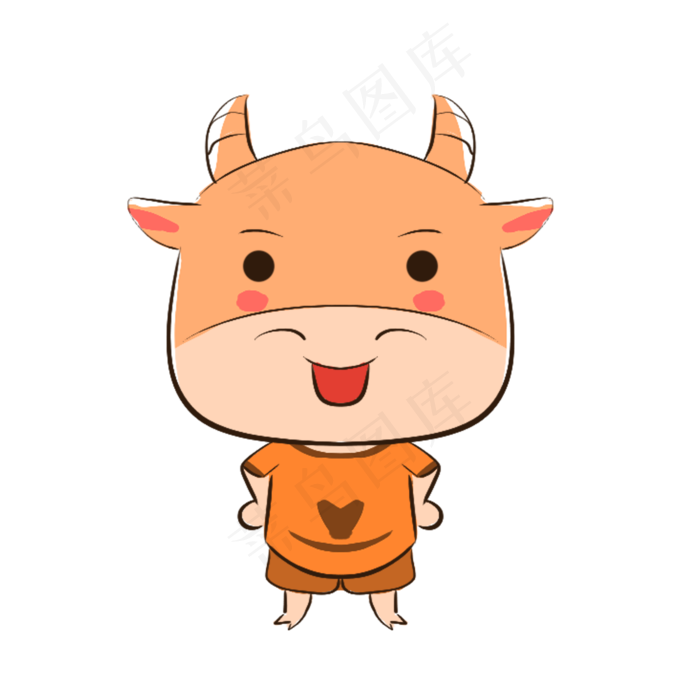 可爱牛年小牛