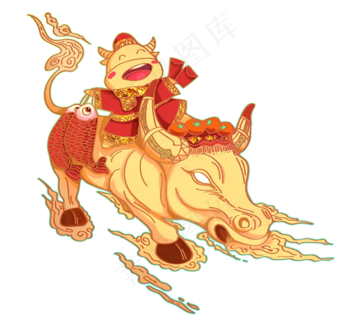 2021牛年金牛贺岁牛年吉祥福(2000X2000)