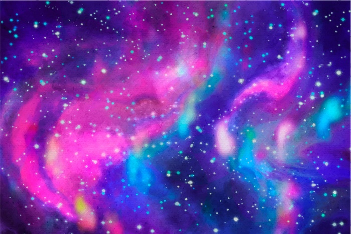 手绘水彩银河背景eps,ai矢量模版下载