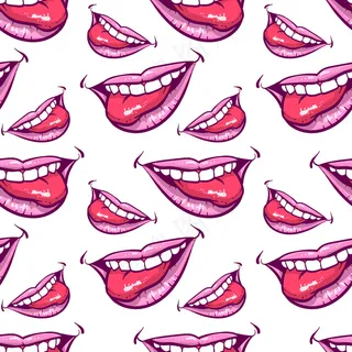 粉红嘴唇无缝图案