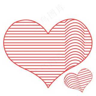 七夕线条心波浪爱心