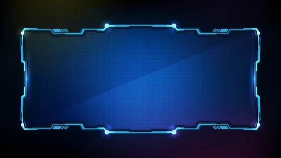抽象的未来蓝色发光技术科幻框架hud用户界面