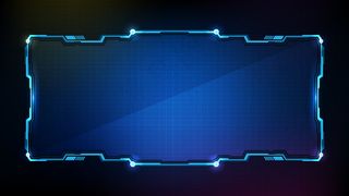 抽象的未来蓝色发光技术科幻框架hud用户界面