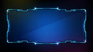 抽象的未来蓝色发光技术科幻框架hud用户界面