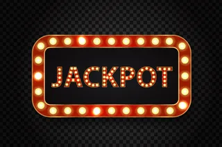 逼真的复古霓虹灯头奖广告牌，透明背景上有发光的灯。