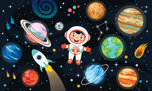 手绘多彩空间背景