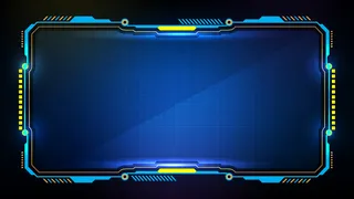 蓝色发光科技的抽象未来背景科幻框架hud ui