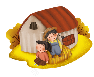 秋分秋季农场里的儿童