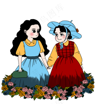 重阳节关爱老人卡通手绘