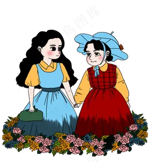 重阳节关爱老人卡通手绘 重阳节关爱老人卡通手绘