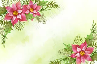 水彩圣诞快乐背景概念