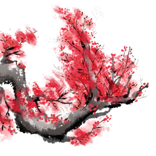 梅花墨梅中国风中国画装饰