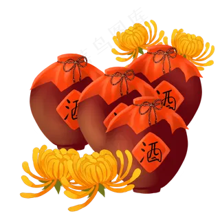 重阳节菊花白酒酒坛
