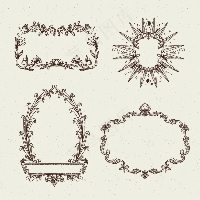 复古风格的写实画框系列