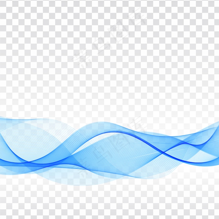 时尚的蓝色波浪透明优雅的背景