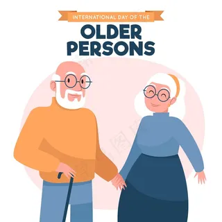 手绘国际老年人日背景
