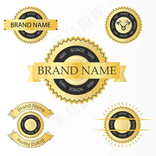 带有金色纹理的标签集。