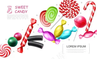 真实的糖果系列，棒棒糖棒棒糖糖果甘蔗果酱果冻口香糖甘草插图