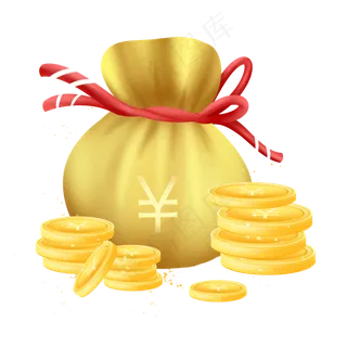 中国风元素金币钱袋