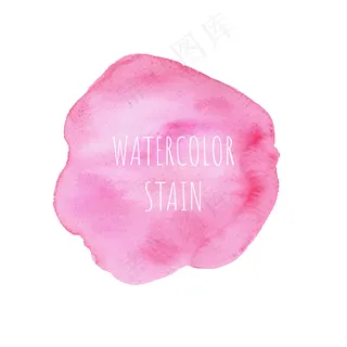 白色背景上的抽象粉色水彩。彩色喷溅在纸上。