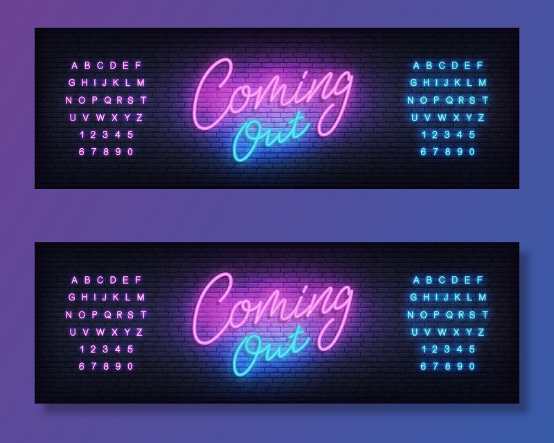 霓虹灯横幅banner模板