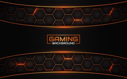 抽象的未来黑色和橙色游戏背景