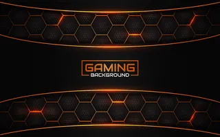 抽象的未来黑色和橙色游戏背景