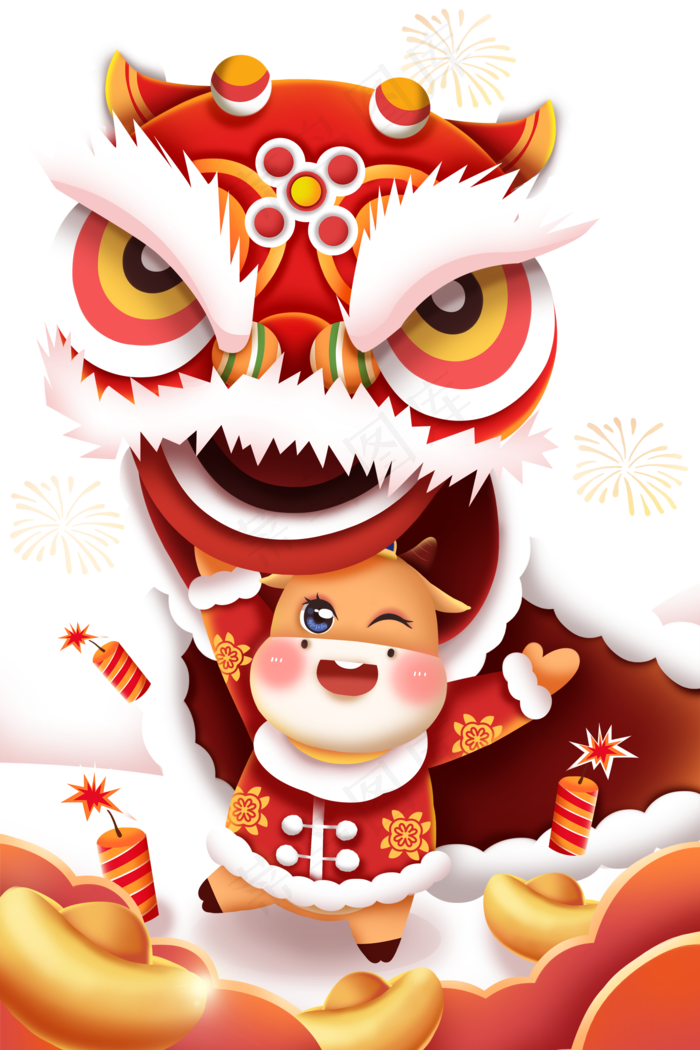 元旦跨年2021牛牛舞狮