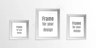 一套复古写实相框孤立在透明背景上。相框布局设计。非常适合你的演讲。