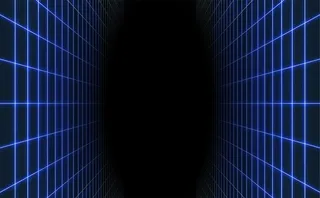 抽象蓝色激光网格背景。复古未来主义。