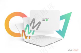 3d笔记本电脑屏幕模型样机