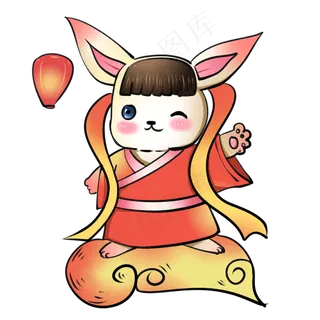 八月十五中秋节玉兔嫦娥插图可爱