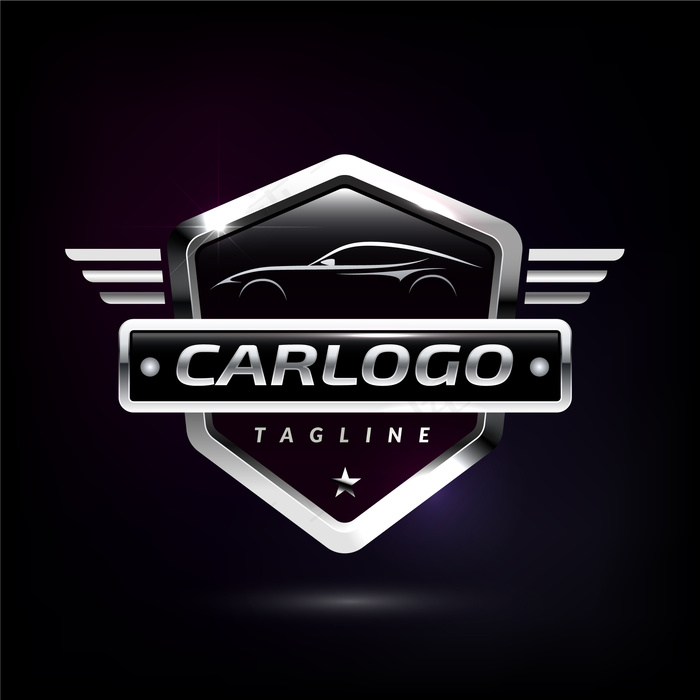 逼真的金属汽车标志