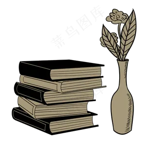 复古书本瓶插花