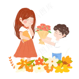 教师节献花给老师png素材