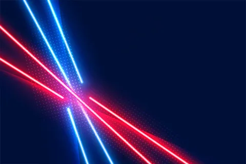 蓝色和红色的霓虹灯led灯光效果线