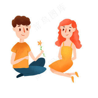 卡通七夕情人节元素设计