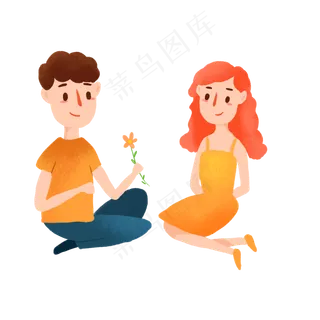 卡通七夕情人节元素设计