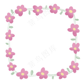 七夕节清新植物边框