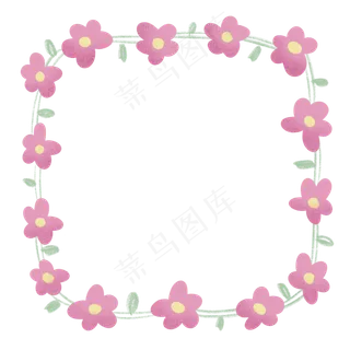 七夕节清新植物边框