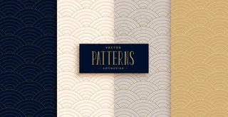 时尚的中国传统曲线图案集