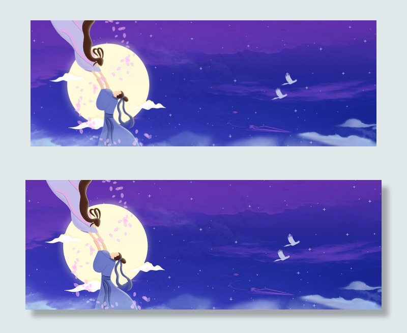 相约七夕牛郎织女banner(1920*700px 	       )psd模版下载