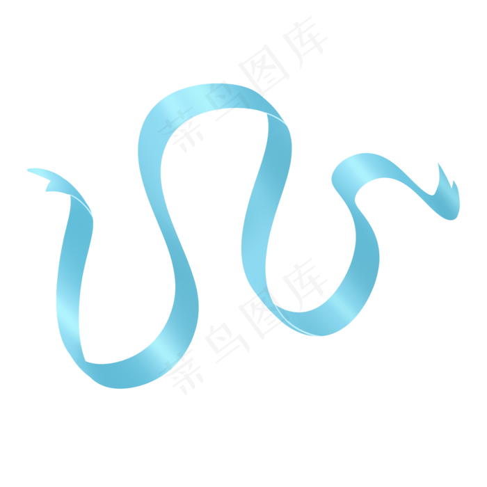 淡蓝色可爱丝带飘带彩带