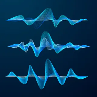 蓝色声波轨道设计。一组音频波。抽象均衡器。