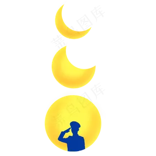 中秋军人月亮合成