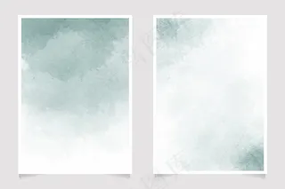 粉彩绿色水彩湿洗喷溅纸5x7请柬模板集