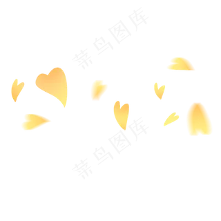 金黄色爱心心形装饰花瓣