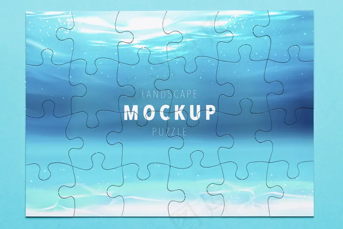 上图海洋拼图模型样机psd模版下载