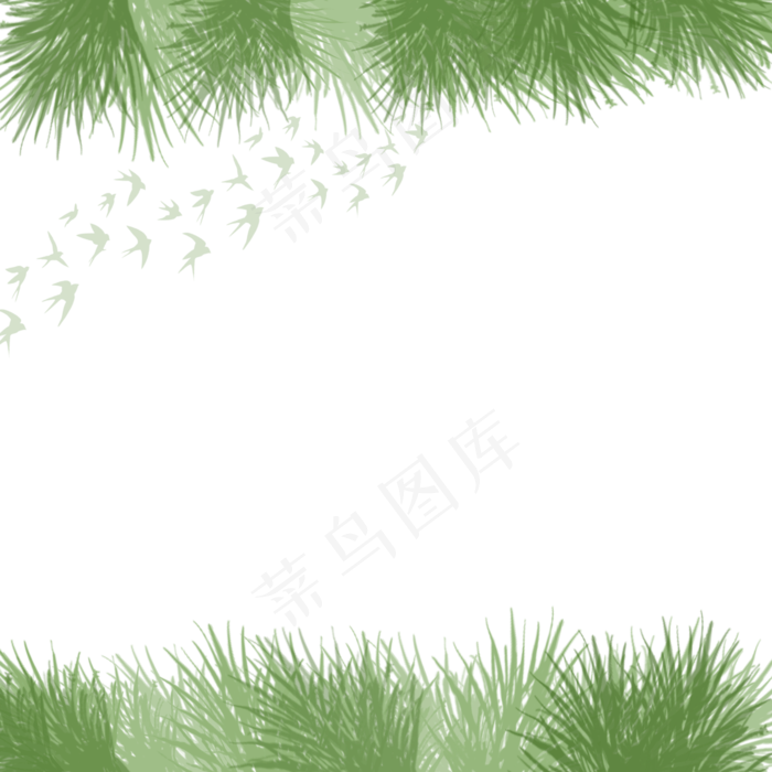 绿色草地边框海报背景七夕情人节